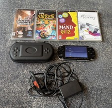 Sony PSP 2003 Console Black + Game + Memory Sony Playstation Portable WORKING