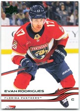 2025-26 Upper Deck Series 1 Holiday SP Green Foil #69 Evan Rodrigues Florida