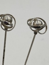 PAIR OF CHARLES HORNER SILVER HAT PINS  (A965)
