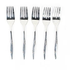 Lot Of 5 Oneida Silver Rose Duet (Stainless) Flatware Individual Salad Forks