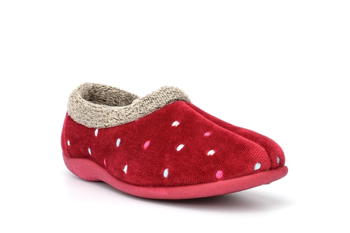 SAOLA Pantofole moquette donna taglia 3 bambina ciabatte slip on memory foam suola gomma rosso