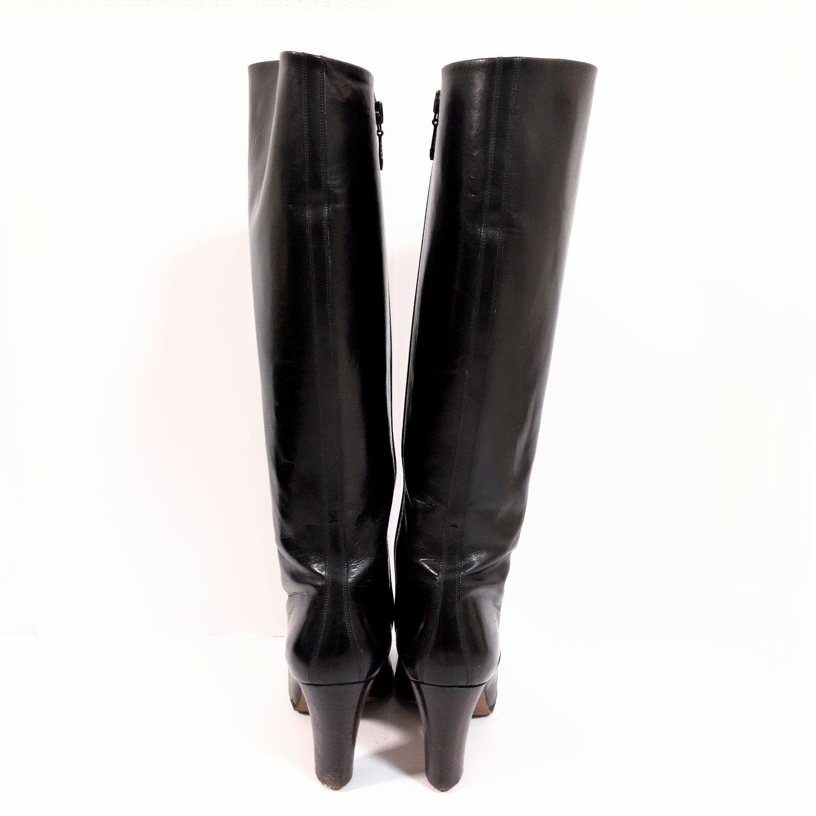 Saint Laurent Long Boots Shoes EU 35.5 US 5.5 Leather Black Authentic thumbnail 4