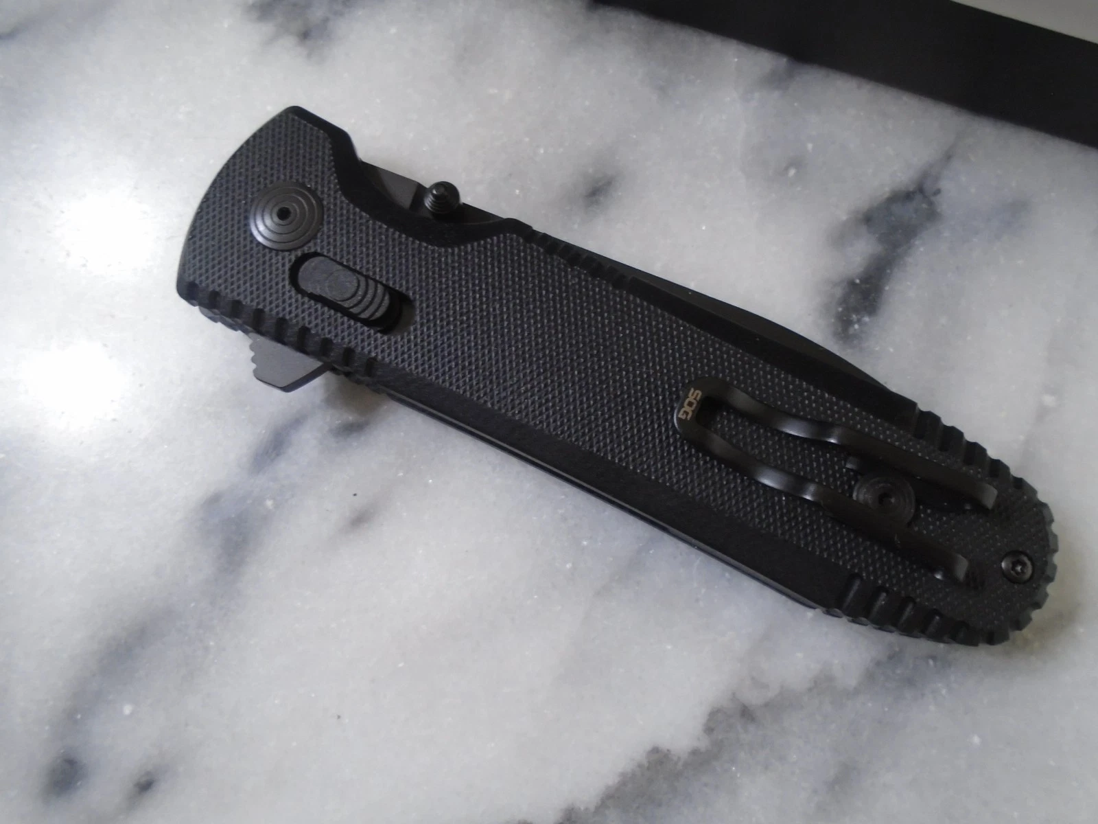 SOG Pentagon XR Blackout Ball Bearing Pivot Pocket Knife Dual Edge Tip 12610157 image 9