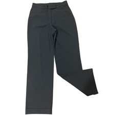 Express Dress Pants Women 5/6 Grey Wide Leg Stretch Cuffed Professional Trousers