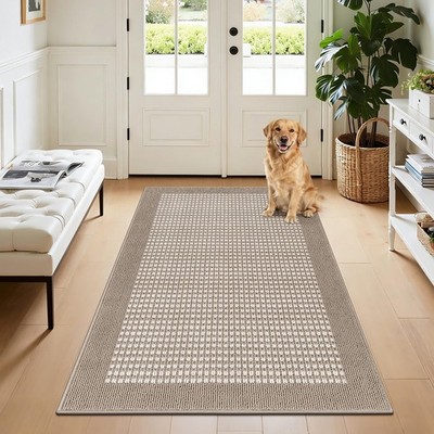 Indoor Door Mat 3x5ft Absorbent Dog Mats for Muddy Paws,Machine Washable Smal...