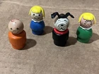 Set Of 4 - Vintage WOODEN Fisher Price Little People