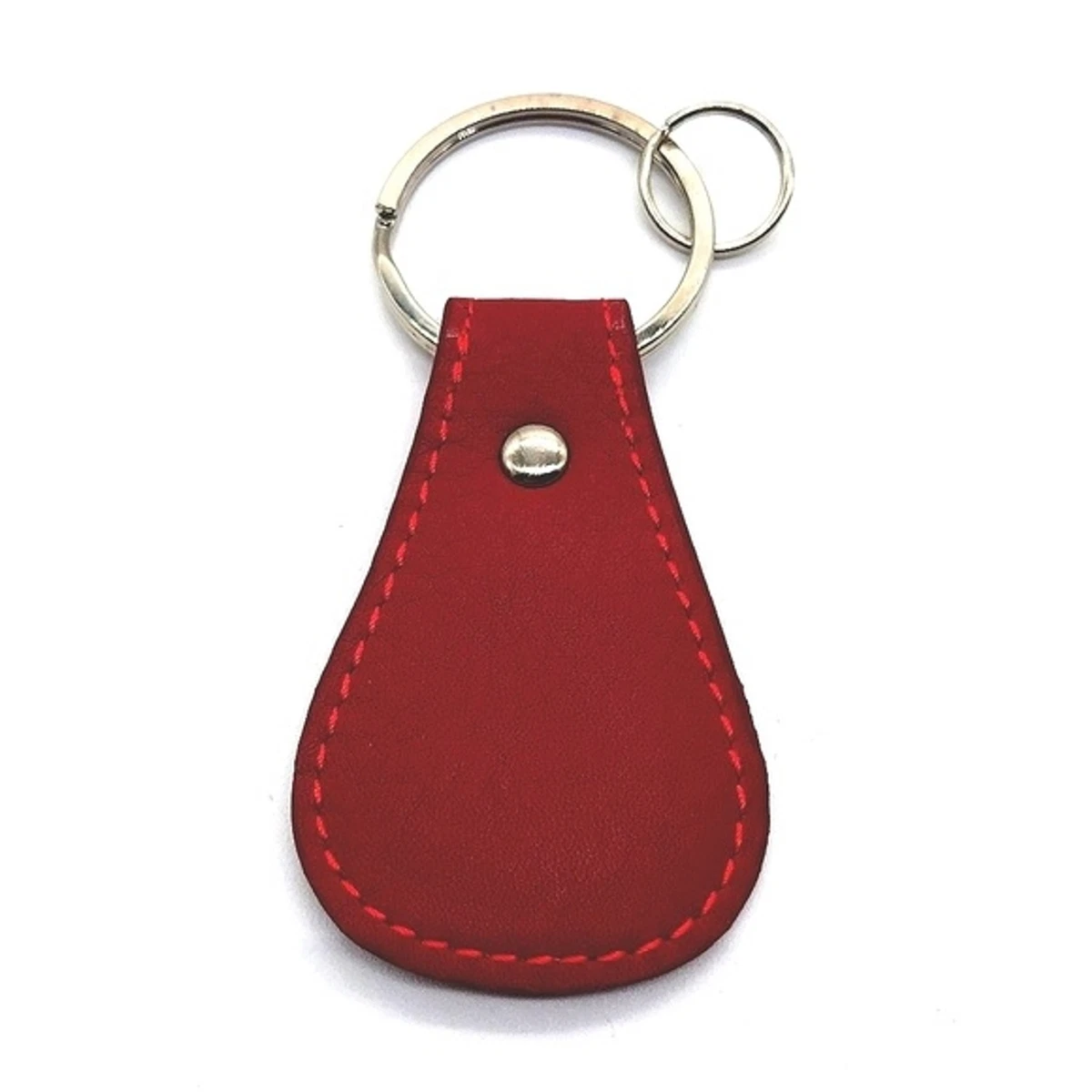 Classic Leather Keychain, Deep Red