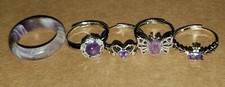 Amethyst Ring Set, 5pcs