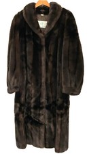 Couture Helene Glamorous Luxury Brown Faux Fur Coat Size Uk 8