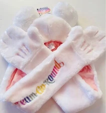 New! Disney Mickey Mouse Fluffy Cap Long Scarf Tokyo Disneyland 40th Japan