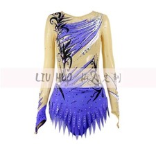 Women Girl Costume Rhythmic Gymnastics Leotards Competition Aerobics Purple Teen