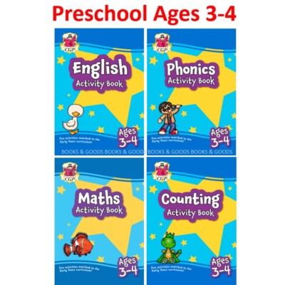 Ages 3-4 Preschool English Maths Phonics Counting Activity Books Primary 4 Books
