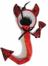 Halloween Wholesalers Devil Costume Accessory Kit Head band, Tail, Bow Tie 