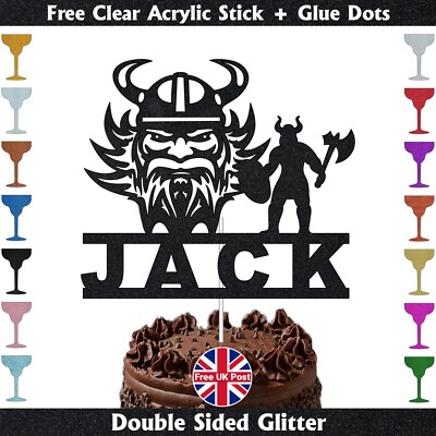 Personalised Glitter Cake Topper Custom Any Name Birthday Party Celebrations