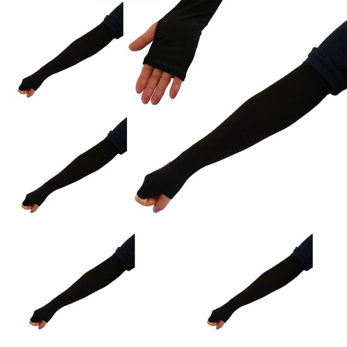 5 Pairs New Black Cooling Arm Sleeves Cover UV Sun Protection Outdoor
