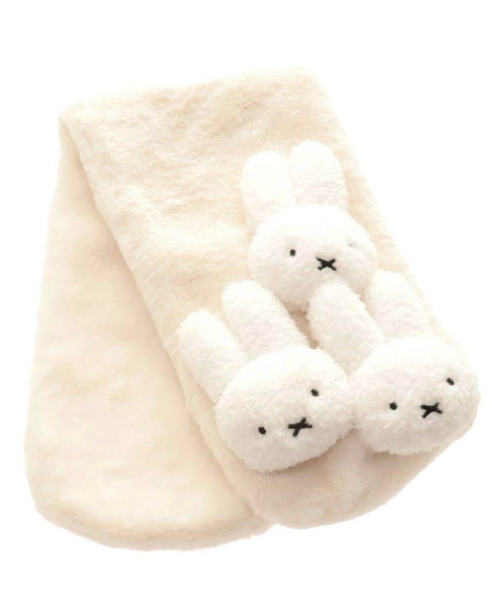 【MiF様おまとめページ】merry jenny ミッフィー ミトン＋ティペット Miffy x merry jenny Plush Fluffy Tippet Scarf Scarf White Japan