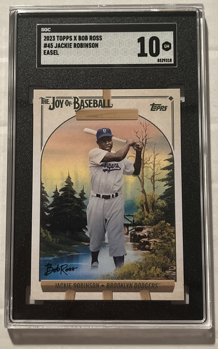 2023 Topps X Bob Ross Joy of Baseball Jackie Robinson Easel Parallel