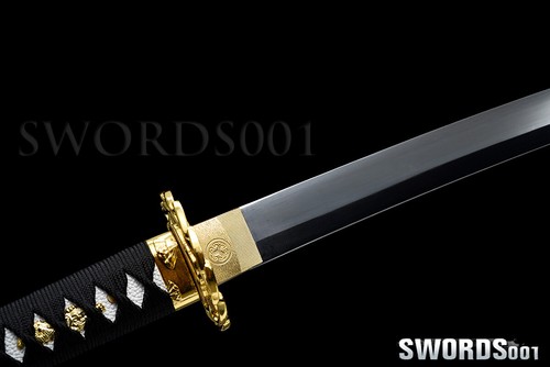 Handmade Cool Black Blade Japanese Samurai Sword Carbon Steel Warrior Katana - Picture 11 of 12