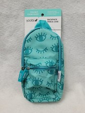 Yoobi Backpack Pencil Case Pouch Organizer Zipper Attaches to Notebook Aqua Eye