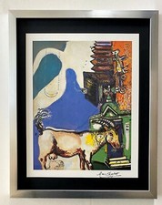 MARC CHAGALL | ORIGINAL VINTAGE 1975 PRINT | SIGNED | MOUNTED IN 11X14 BOARD