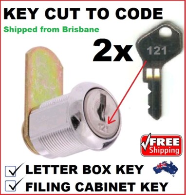 2 x Key Cut To Code Number Mail Box Key Velox fits most letter box lock ...