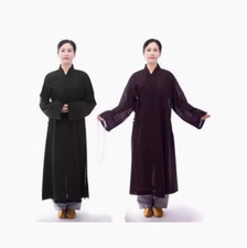 New Women Meditation Robes Undersleeves Buddhist Monk Kung Fu Haiqing Gown Dress