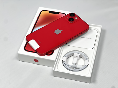 Apple iPhone 14 - 128GB - Red (Unlocked) 🔋 100% battery life *Re