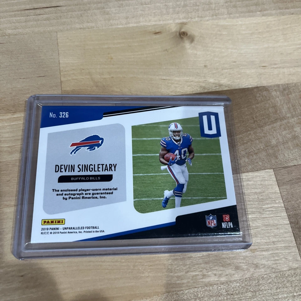 2019 Panini Unparalleled - Rookie Jers Auto #326 Devin Singletary (AU, MEM, RC) - Image 2 of 2