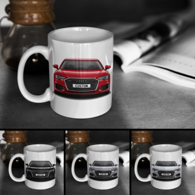 Personalisierte Audi A6 Limousine S Line 50 TFSI e Tasse Geschenk - Farbwahl
