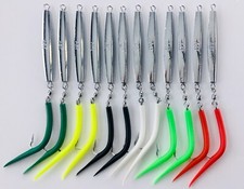 AVA DIAMOND JIGS 4 OZ.TUBE TAIL*12 PCS* JIGGING CASTING TROLLING*HIGHLY POLISHED
