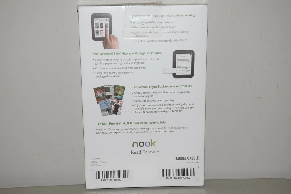 Barnes & Noble Nook Simple Touch 2GB, Wi-Fi, 6in eBook e Reader Black New Sealed - Image 3 of 4