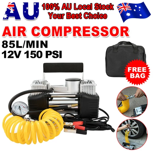 HEAVY DUTY 12V Portable Car Air Compressor Auto Tire Pump Tyre Inflator 150 PSI - Picture 1 of 15