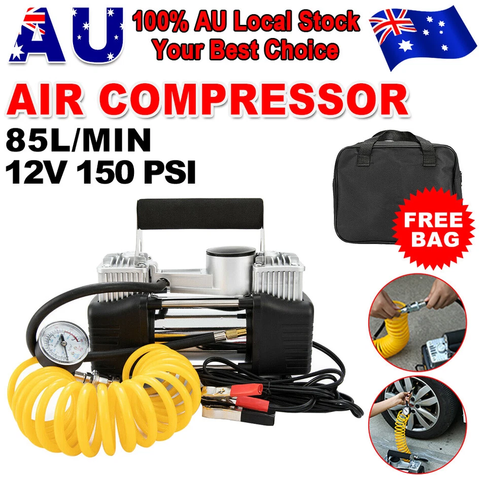 HEAVY DUTY 12V Portable Car Air Compressor Auto Tire Pump Tyre Inflator 150 PSI - image 4 of 4