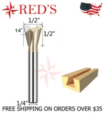 Tideway Carbide PRO LC03030804 1/2" x 14° dovetail 1/4" shank router bit