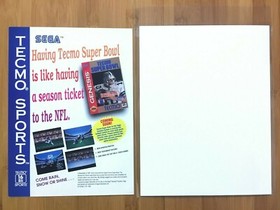 Tecmo Super Bowl NES SNES Sega Genesis 1993 Vintage Print Ad/Poster Official