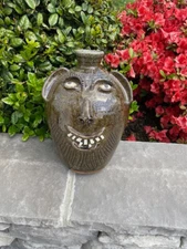 CHARLES LISK LARGE FACE JUG W/BEARD - RARE - CATAWBA VALLEY, VALE NC POTTER