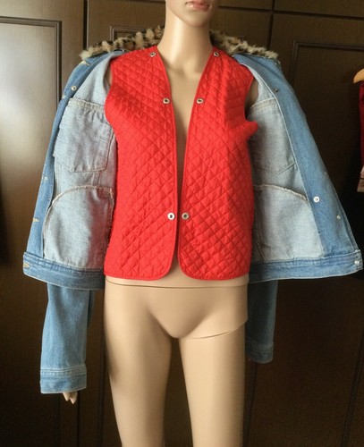 Denim jacket with detachable lining Woman, blue, size 46 Giacca in denim Donna - Foto 10 di 12