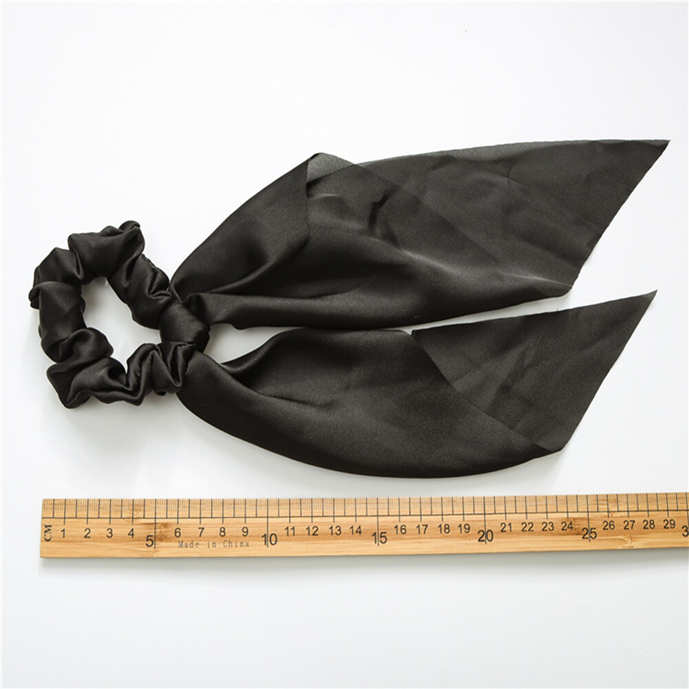 Haargummis Aus Seide Mit Schleife – 4 Stück, Elastisch, Schwarz-weiß, Vintage-Look, Für Pferdeschwanz & Dutt