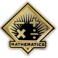 PinMart's Black and Gold Mathematics Student School Teacher Lapel Pin