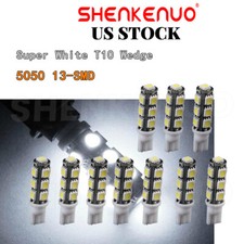 10 pcs, LED Bulbs T10 168 194 Interior Dome Map License Plate Light 6000K White