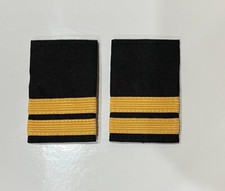 Pilot Captain,Gold Strips Epaulettes,Pilot Airline,Merchant Marine 2 Bars. Pair.