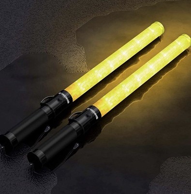 21'' Yellow Traffic Signal Safety Baton 2 Pack Traffic Wand - A0261