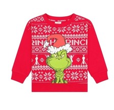 New Dr. Seuss' The Grinch Christmas Toddler Fleece Lined Sweatshirt Size 4T NWT
