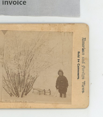 Well I Guess I Am Lost Child Sled Children Stereoview - Foto 1 di 2