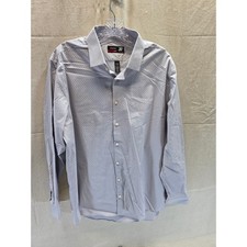 J Ferrar Stretch Slim Dress Shirt Mens 16-16.5 32-33 Purple Geometric Dot 2079