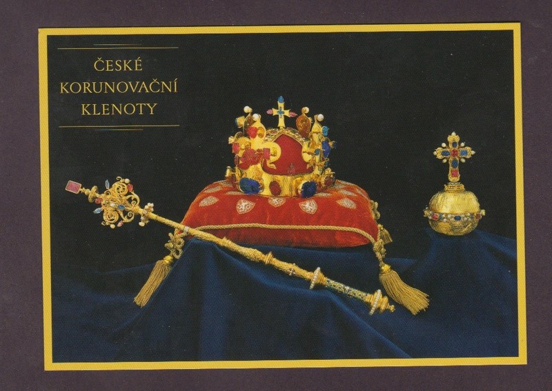 Czech Crown Jewels Bohemian monarchy Wenceslas Crown royal orb, sceptre Postcard