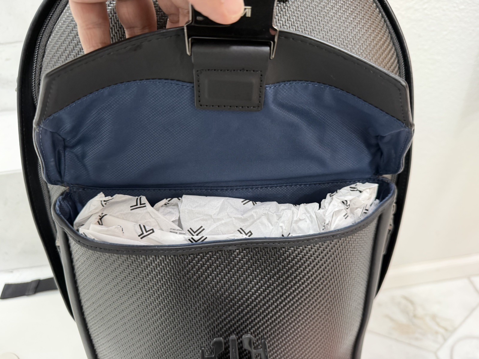 RARE Tumi Carbon Fiber CFX  Backpack Leather Black image 6
