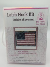 Latch Hook Kit Art American Flag New in Sealed Box