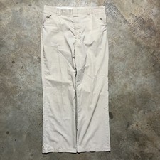 Vintage 70s Unbranded Talon Zipper Tan Trouser Pants 34x31 1970s True Vintage