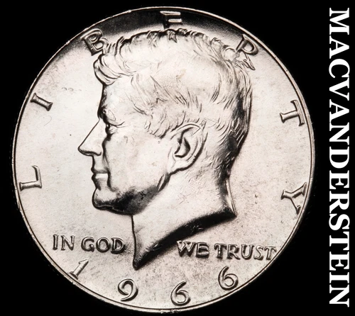 1966 Silver Kennedy Half Dollar - Choice Gem Brilliant Unc  Lustrous  #G8025